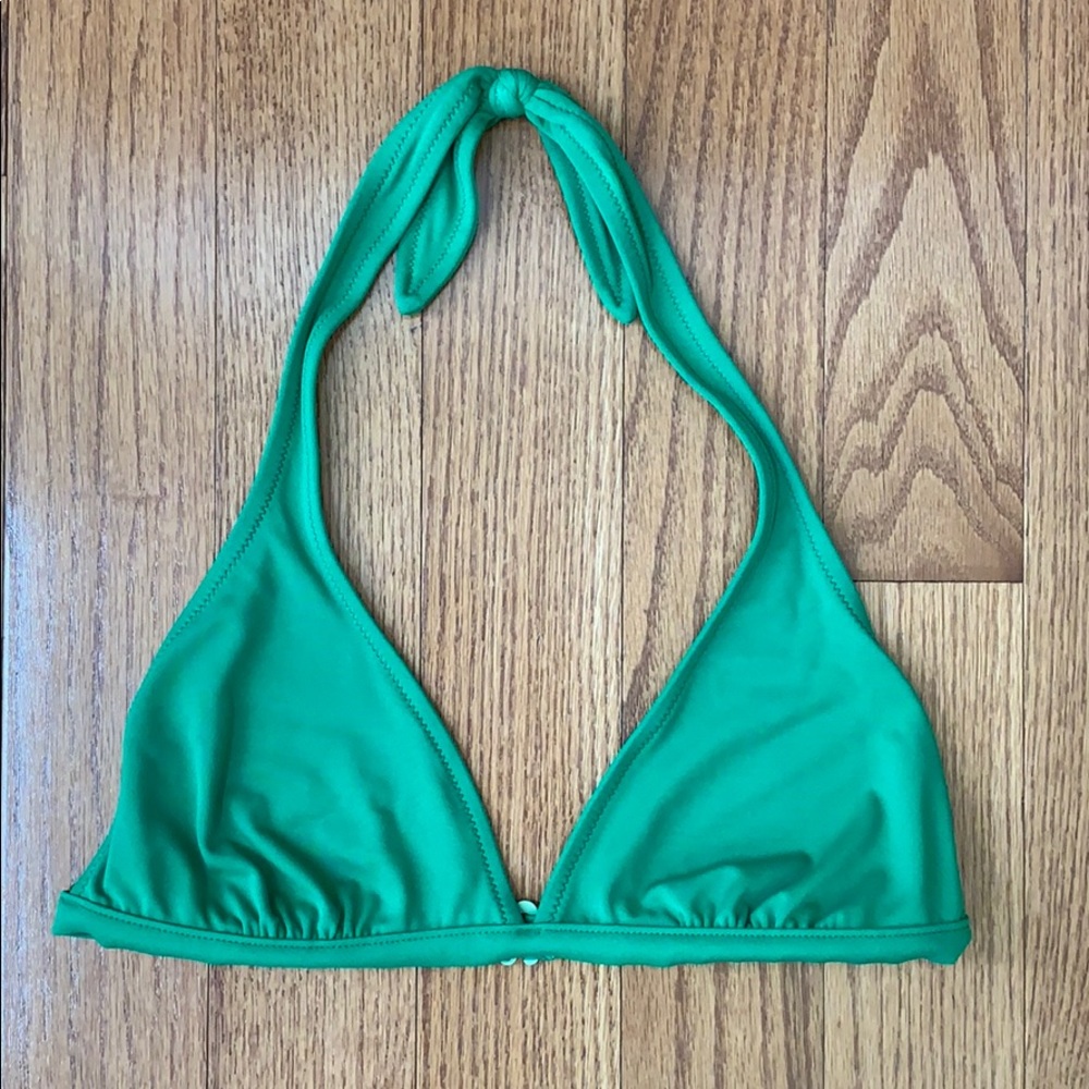 J Crew Green Halter Bikini Top - L